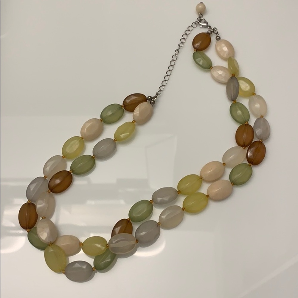 Earthy pebble faux gemstone necklace